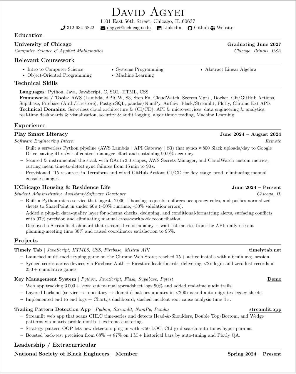 Resume Screenshot